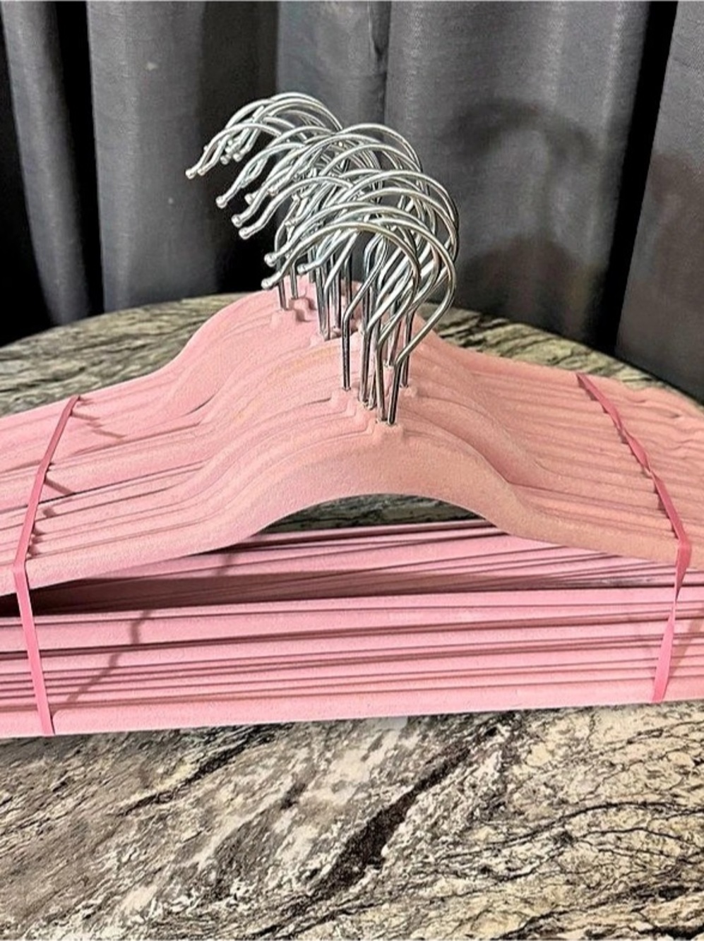 Pink Velvet Hangers Set of 25